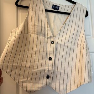 Striped Cream Vest Top